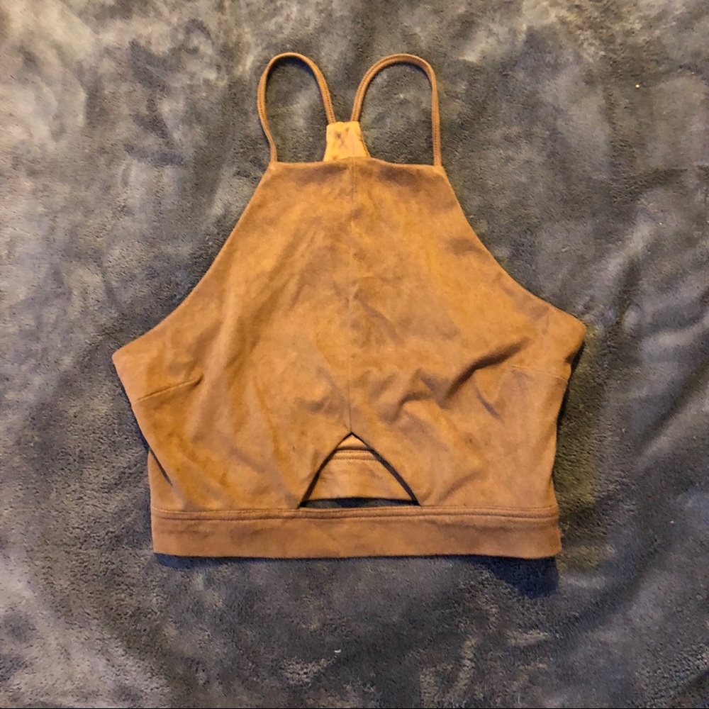 Suede crop top